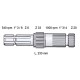 PTO Shaft  L: 233mm - 2 Seg - 3/8 Z6 - 3/4 Z20 John Deere