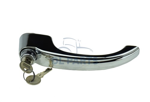 Poignée Bouton poussoir chromée + cles