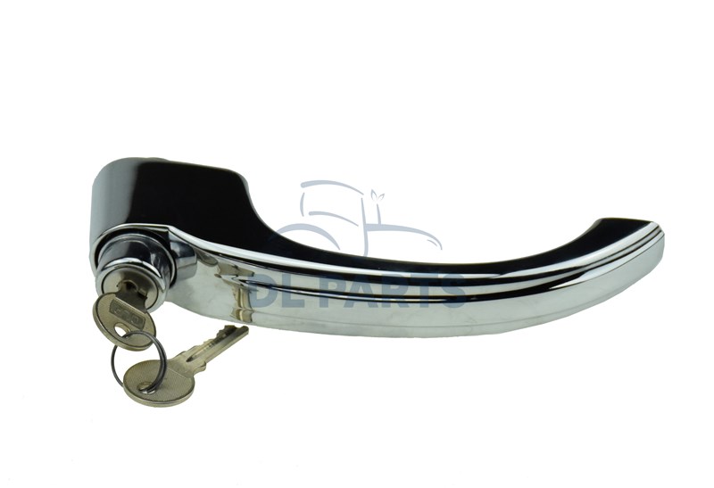 Poignée Bouton poussoir chromée + cles