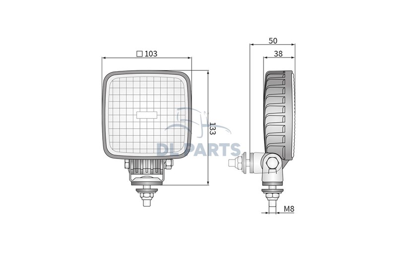 Phare de travail LED 105x105-50° - 1600lm